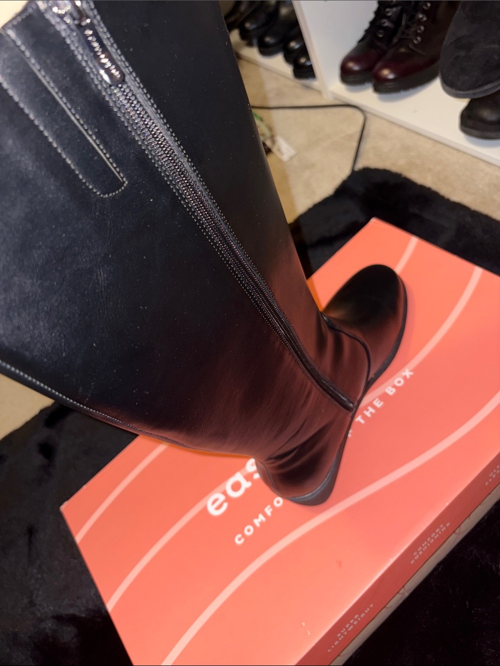 Easy Spirit Black Knee-High Wedge Boot - Picture 4 of 6